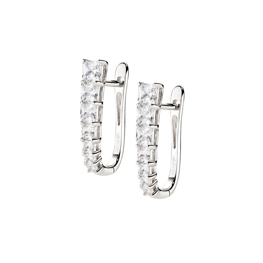 Orecchini Amen Huggies Ovali con Zirconi grandi