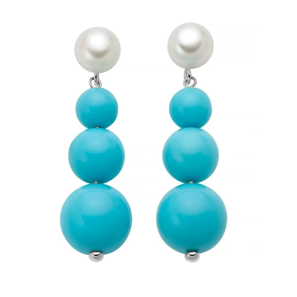 Orecchini Miluna Terra e Mare Pasta di Turchese e Perle