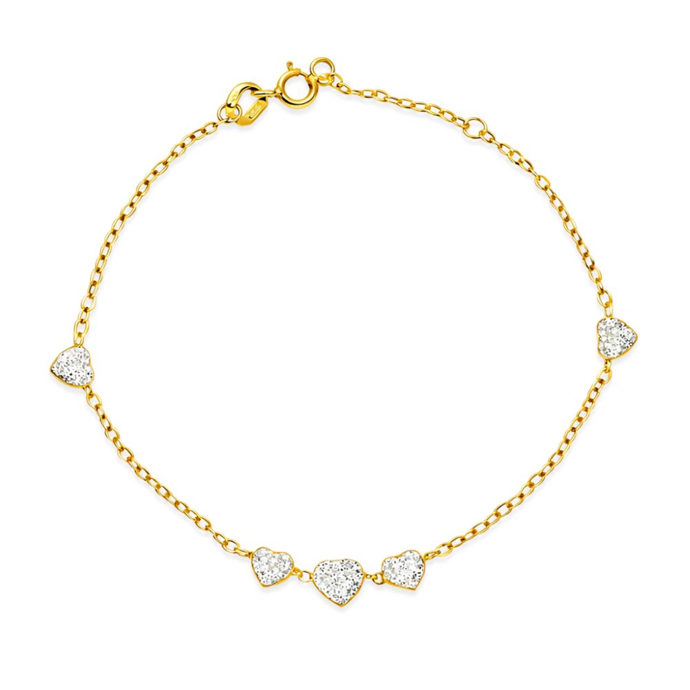 Bracciale I GOLD catenina con cuori oro 9kt
