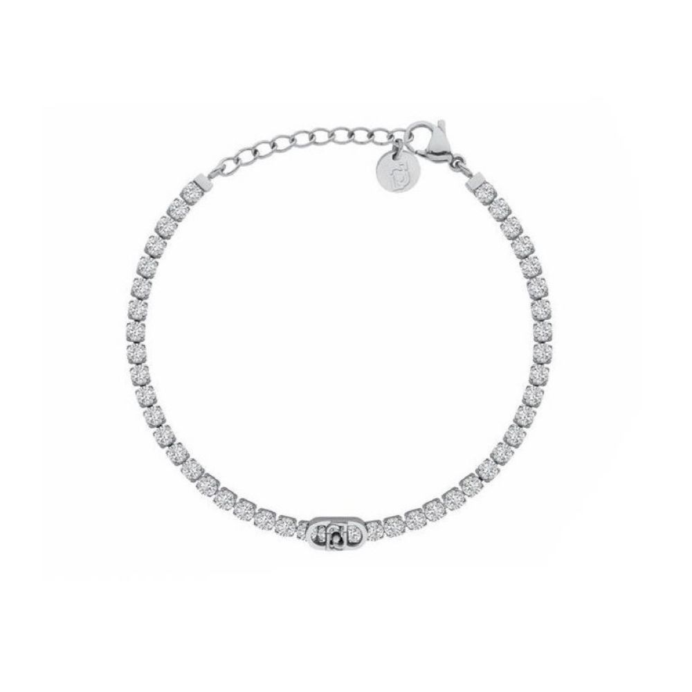 Bracciale Liu Jo Essential Tennis Acciaio e pietre Bianche