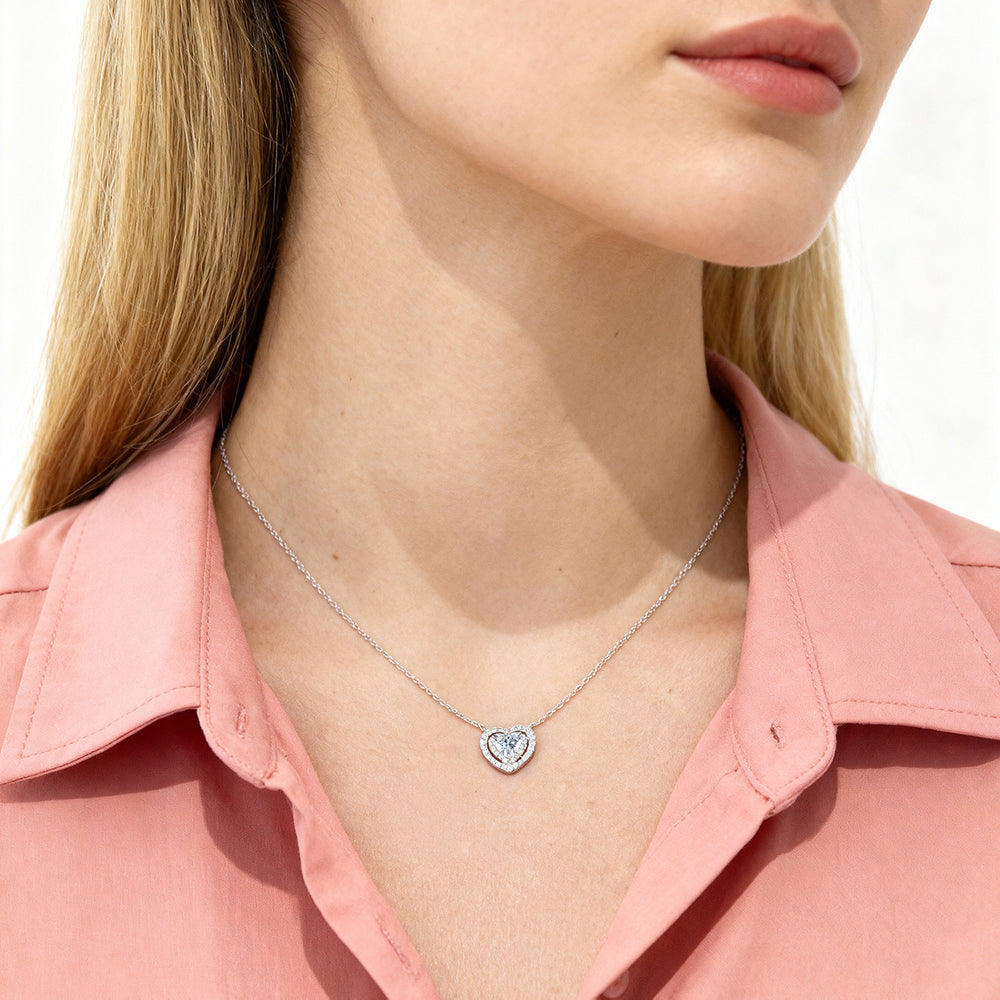 Collana Amen Batticuore con Zircone Bianco