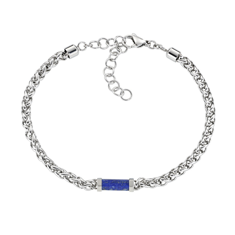 Bracciale Amen Catena a Corda con Agata Blu Centrale