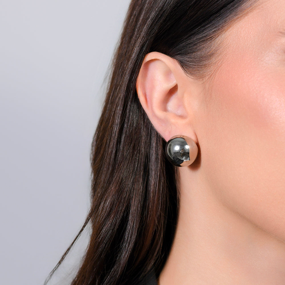 Orecchini Luca Barra a bottone acciaio 20mm