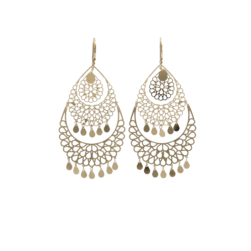 Orecchini Oro 18 kt Donna pendenti stile arabo