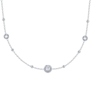 Collana Luca Barra acciaio zirconi bianchi