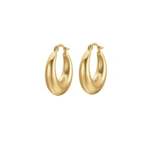 Orecchini Luca Barra boccolo acciaio ip gold