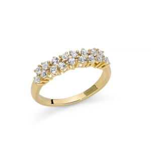 Anello Miluna Unica Neve Limited Edition topazi bianchi m14 giall