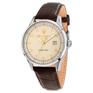 Orologio Maserati Sorpasso 42mm Ivory pelle marrone