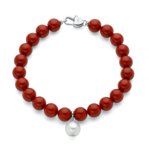 Bracciale Miluna Terra e Mare Pasta di Corallo con perla
