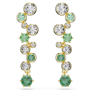 Orecchini Swarovski Constella pendenti verdi placcati color oro