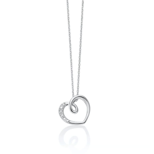 Collana Miluna cuore in oro bianco 9kt con diamanti