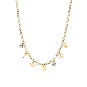 Collana S'agapò dorata con pendenti