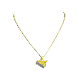Collana Gioielli di Sicilia dorata con zircone rosso e incsioni