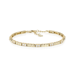 Bracciale Amen con Zirconi e Dettagli Geometrici Dorato