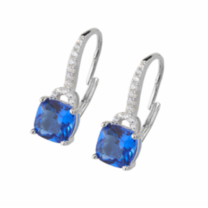 Orecchini Sovrani Zircone Blu Zaffiro