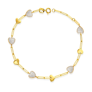 Bracciale I GOLD oro 9kt cuori