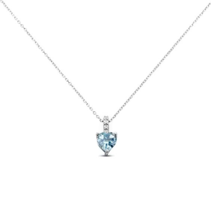 Collana Stroili oro 9 kt con Topazio Azzurro forma Cuore