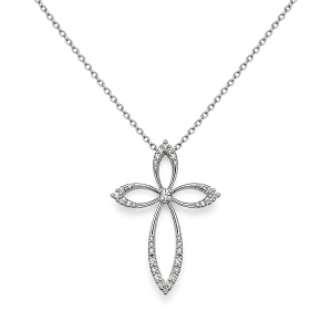 Collana Miluna Croce con diamanti in oro 9kt