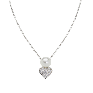 Collana Amen Cuore Pavé e Perla