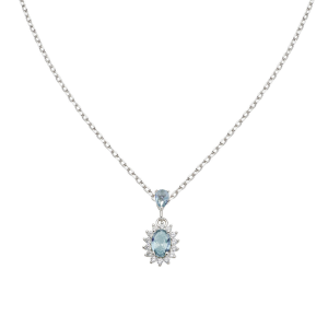 Collana Amen Mini Royal Lady con Zircone Blu London