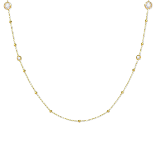 Collana Luca Barra acciaio ip gold zirconi bianchi