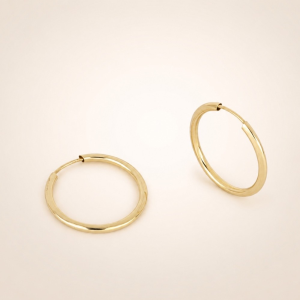 Orecchini I Gold boccoli lisci 15mm 9 kt
