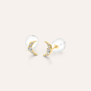 Orecchini Stroili oro 9 kt Cubic Zirconia forma Luna