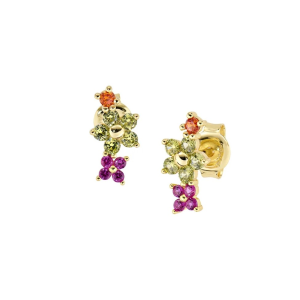 Orecchini Amen Primula Verde Oliva Dorati in Argento
