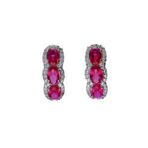 Orecchini Oro 18 kt pendenti con pietre colorate