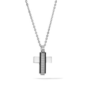 Collana Come Croce acciaio pvd nero