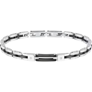 Bracciale Sector Ceramic nero acciaio con diamanti ct 0.009