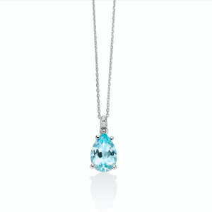 Collana Miluna Gemma del Cielo goccia e diamante in oro 9kt
