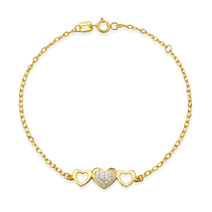 Bracciale I GOLD catenina oro 9kt con cuori