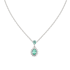 Collana Amen Mini Royal Lady con Zircone Verde Acqua