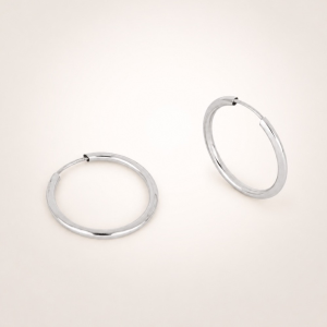 Orecchini I GOLD boccoli lisci oro bianco 9kt