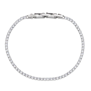Bracciale Amen Tennis in Acciaio con Zirconi Bianchi 3 mm
