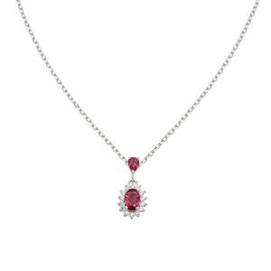 Collana Amen Mini Royal Lady con Zircone Rosso Ciliegia