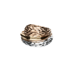 Anello Oro 18 kt Donna tre colori a fascia martellato a onde