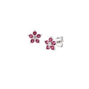 Orecchini Amen Fiore con Petali Rosso Ciliegia