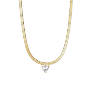Collana Luca Barra piattina ip gold cuore bianco