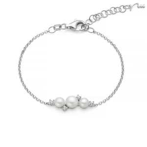Bracciale Miluna Andromeda con perla Oriente centrale e topazi bianchi