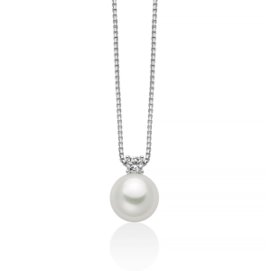 Collana Miluna Eva con perla Oriente e topazio bianco
