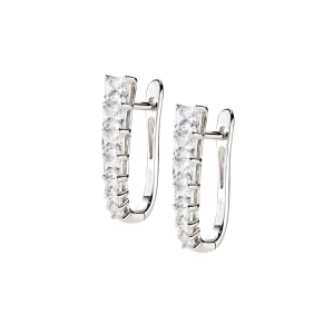 Orecchini Amen Huggies Ovali con Zirconi grandi