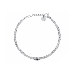 Bracciale Liu Jo Essential Tennis Acciaio e pietre Bianche