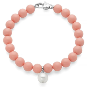 Bracciale Miluna Terra e Mare Pasta di Corallo Rosa con perla