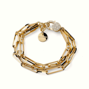 Bracciale Unoaerre Catena Dorata con zirconi